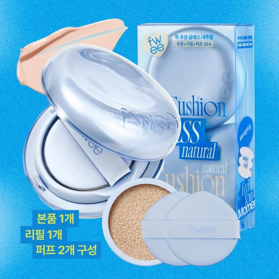 Cushion fwee Glass Natural Refill Puff 2P 15g