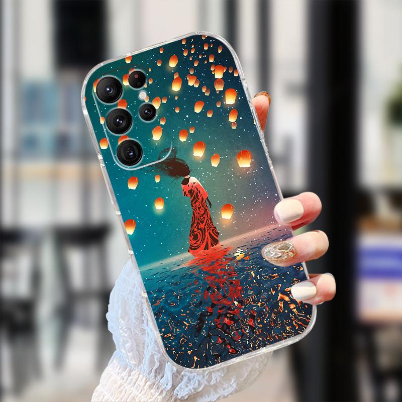 Прозрачный чехол для Samsung S25 S24 S23 S22 Ultra 5G Прозрачный Мягкий ТПУ Силиконовый Чехол для Телефона для Galaxy S22 5G Защитные Fundas