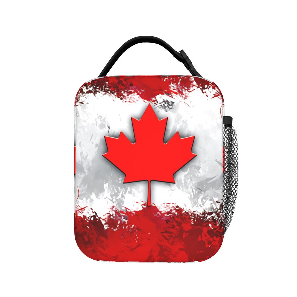 Canada Flag with Maple Leaf (2) Lunch Bag Convenient Lunch Box Women Office Print Cooler Bag Casual Oxford Thermal Lunch Bags