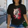 Fashion Women Tiger Print T Shirt Funny Casual O-neck Short Sleeves T-shirt Summer Female Tee Shirt