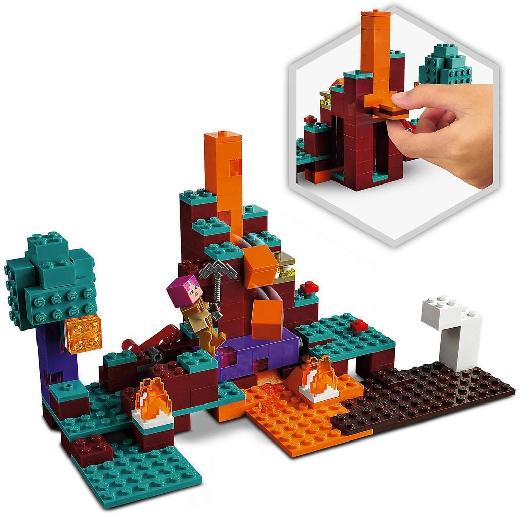 LEGO Toy Minecraft Warped Forest Boys Girls Minecraft Goods Game Toy Educational Toy Birthday Present Gift LEGO Block 21168 8 Years Old and Up