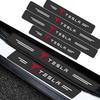 ysdkf1 4pcs Carbon Fiber Car Threshold Protection Sticker Car Accessories For Tesla Model 3 Model S Model X Y Roadster Performance