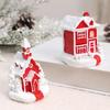 Мини Рождественский Снежный Дом Украшение Зимний Дом Скульптура Рождественское Украшение Полимерная Фигурка для Стола