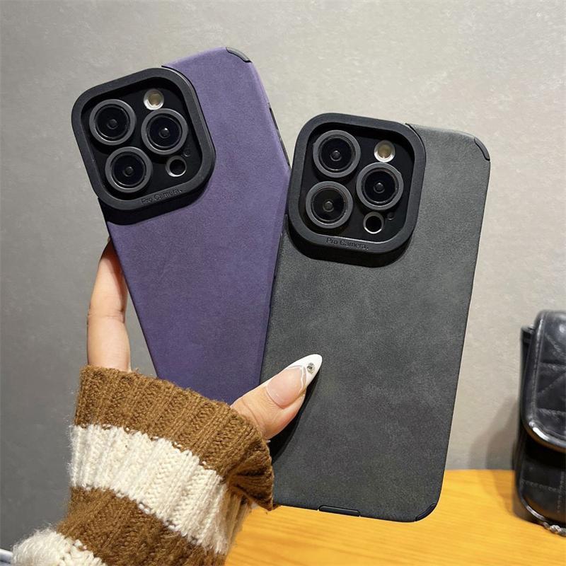 Роскошный замшевый чехол из овчины для iPhone 16 15 14 Plus 13 12 11 Pro Max, защита камеры, противоударный мягкий силиконовый чехол