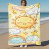 1pc sunflower cloud Outdoor Flannel Blanket Soft Warm All-Season Throw for Sofa Bed Car Camping Office, Cozy Gift Idea1164S