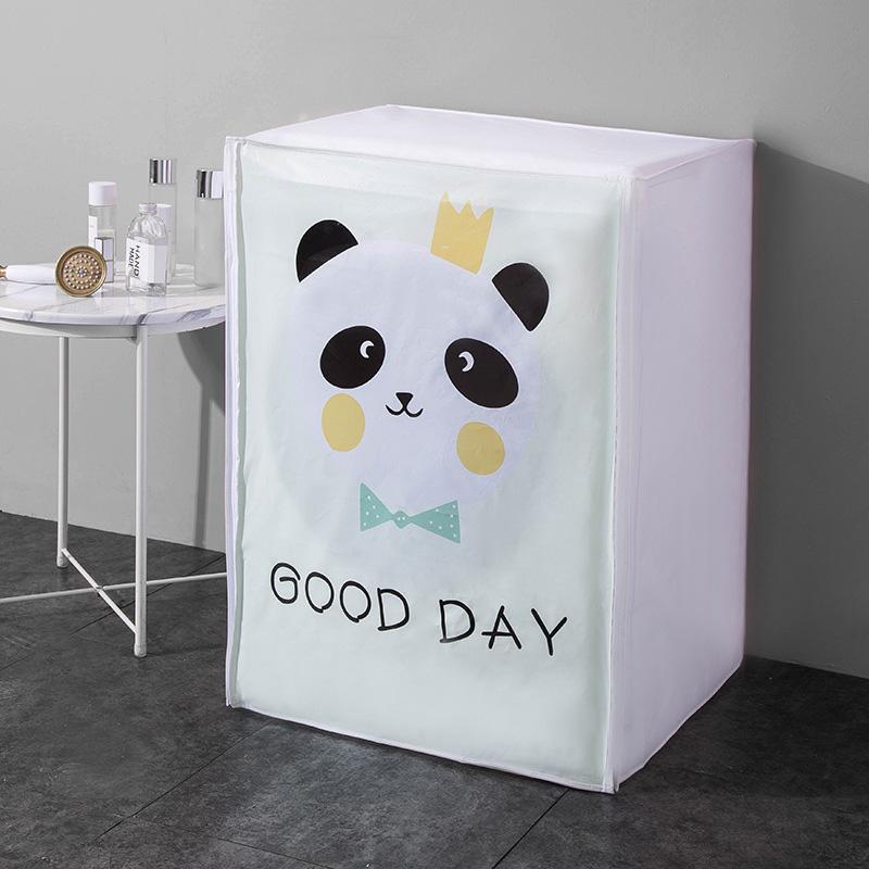 PEVA Waterproof Washing Machine Dust Cover Translucent Cartoon Print Fully Wrapped Dust Cover Drum Washing Machine Dust Cover