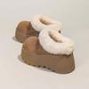 Cowhide Muffin Thick Bottom Heightening 8cm Mango Head Bag Head Slippers Women's 2025 New Outer Wear Design Sense One Pedal
