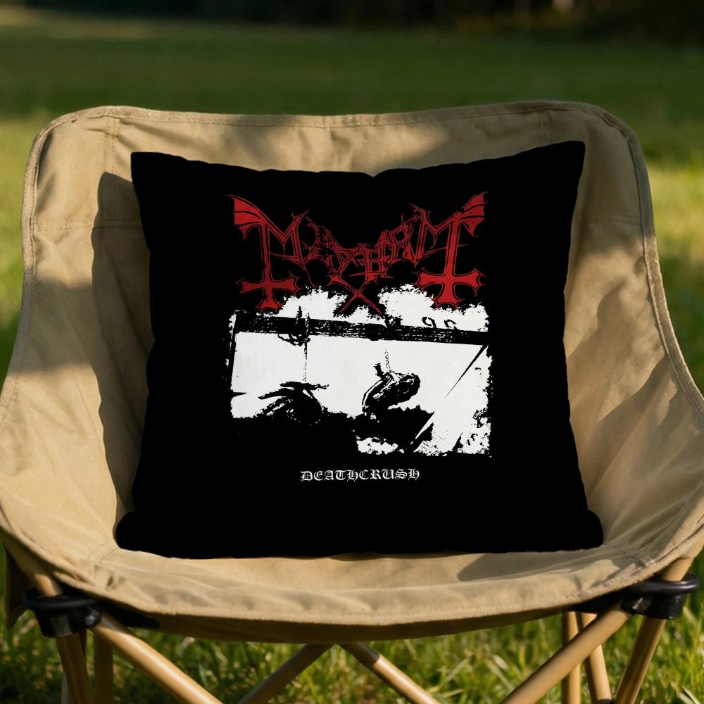 Band MMayhem Cushion Cover Soft Reversible  Durable Pillow Cover  MultiScene Use for Home  Car Daily Comfort