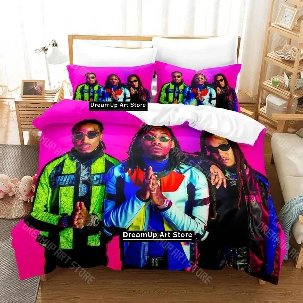 3D Печать Музыка Migos Комплект Постельного Белья Односпальный Полуторный Полный Евро Кровать Кинг Сайз Комплект Постельного Белья Для Взрослых Детей Спальня Пододеяльник Комплекты Аниме