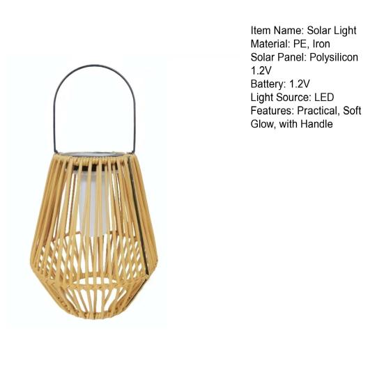 Уличный солнечный фонарь Yousheng с ручкой, мягкий теплый свет, автоматическая зарядка, водонепроницаемый, управляемый светом, садовый солнечный светильник, декор