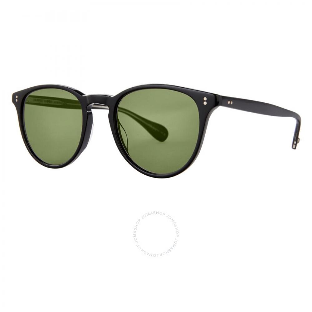 Garrett Leight Manzanita Sun Green Oval Unisex Sunglasses 2151 Bk Grn 50