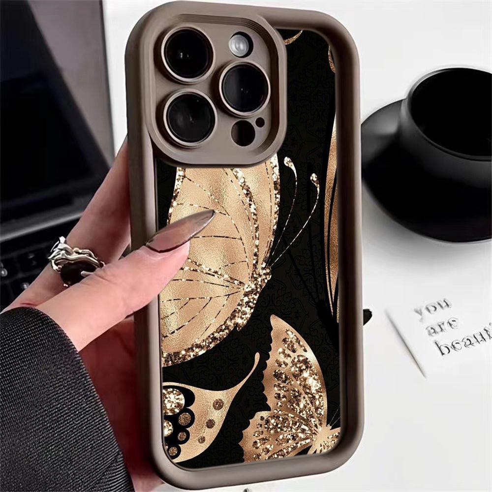 Мягкий чехол из ТПУ с ангельскими глазками для Samsung A05 A04 A10 A30 A13 A23 A53 A14 A24 A34 A54 A15 A25 A35 A55 S20 S23 FE S24 Ultra Ae64 с изображением бабочки и цветка