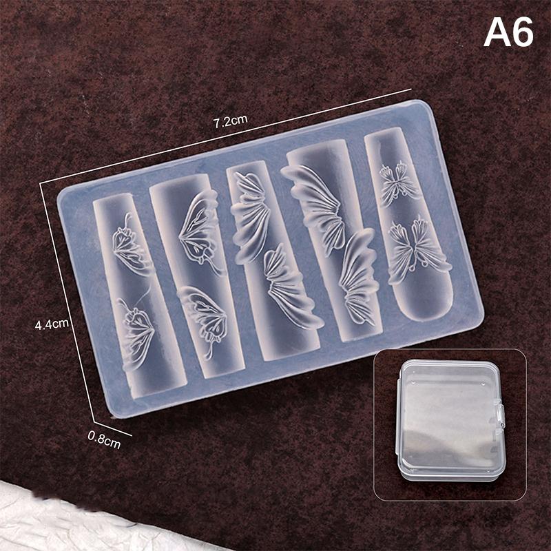 3D Silicone Relief Mold Butterfly Flower Design Nails Diy Design Nail Art Decorations Silicone Nail Mold Nail Accessories