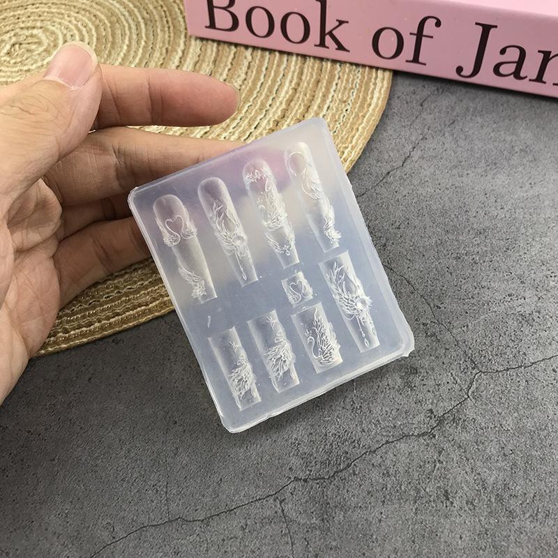 1 Piece Kawaii Butterfly Wing Silicone Nails Mold Reusable Templates Stamping 3D DIY Design Nail Art Parts Decorations Tools