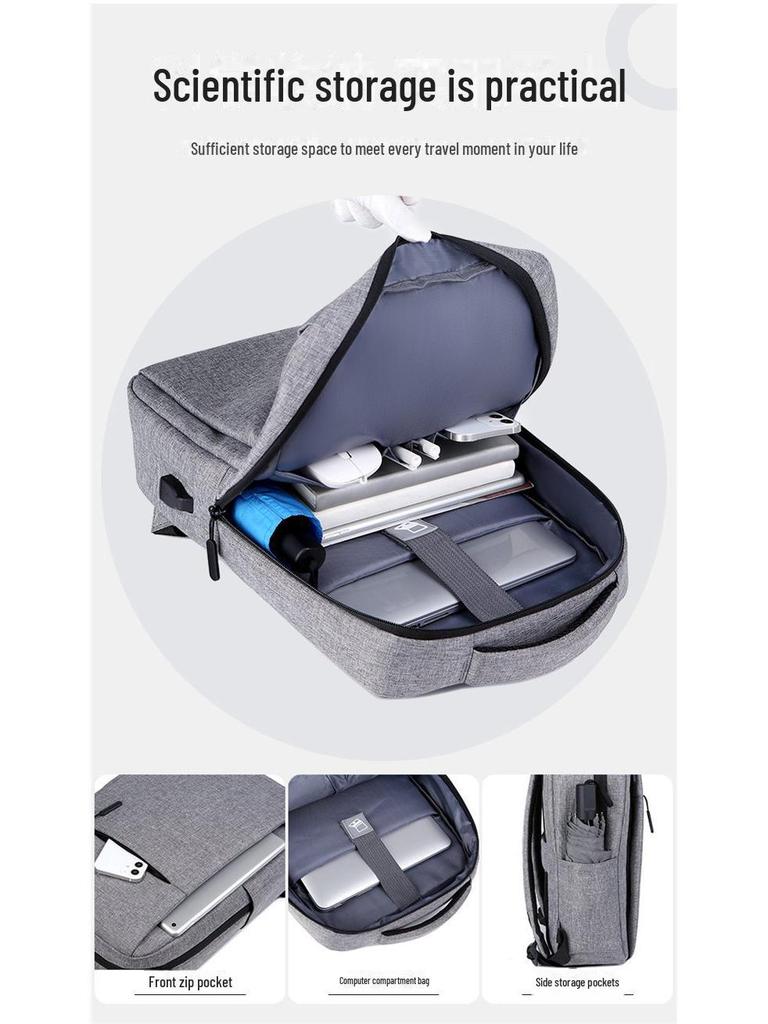 Men's Large Capacity Multifunctional Backpack with USB Charging