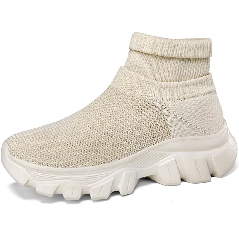 Унисекс Кроссовки Дышащие Высокие Эластичные Носки Толстая Подошва Увеличьте Спортивная Обувь Женская Обувь