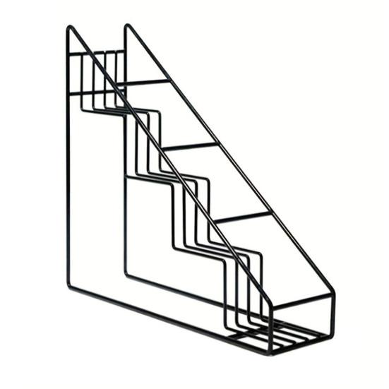 Tiered Wine Rack Trapezoidal Step Design Metal Storage Shelf 4-Bottle Holder Kitchen Organizer Coffee Syrup Container Rack