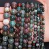 15-40 шт. 4-12 мм индийский агат натуральный камень круглые бусины DIY ожерелье серьги аксессуары для изготовления ювелирных изделий