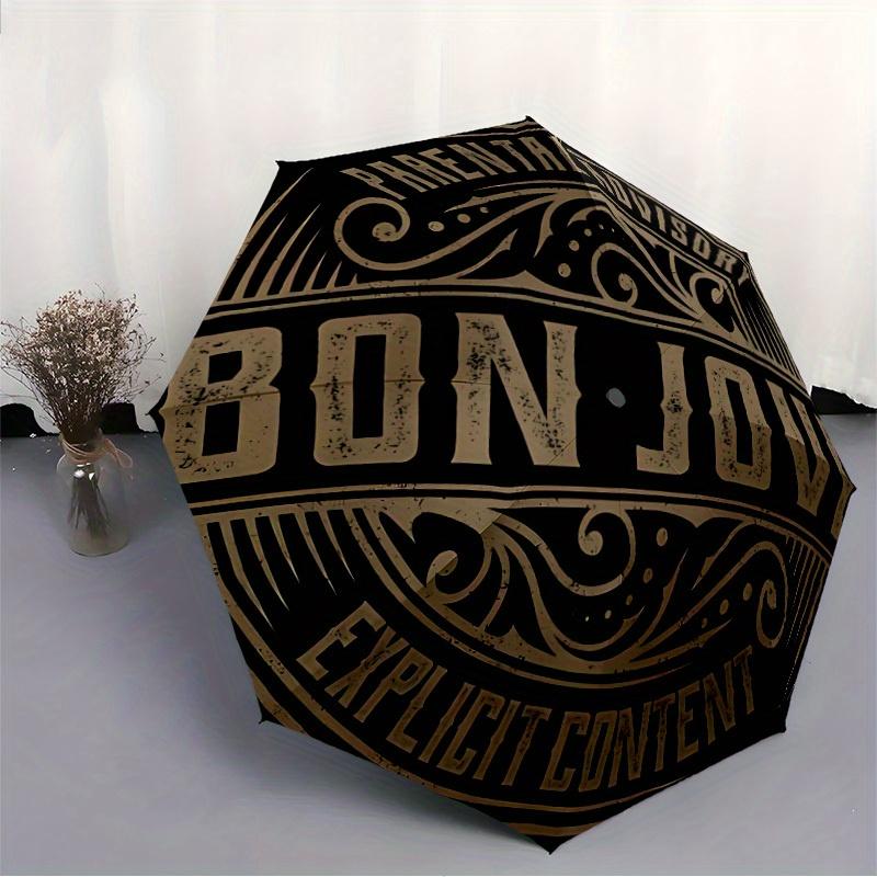 1pc Bon Jovi Auto Cute Umbrella Durable Iron Frame & Plastic Handle, Gift for Men & Women, Sturdy Construction,Playful Design y250826158
