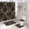 Занавеска для душа в ванной из четырех частей, цифровая печать, мраморная, водонепроницаемая, занавеска-перегородка для туалета, коврик для ванной