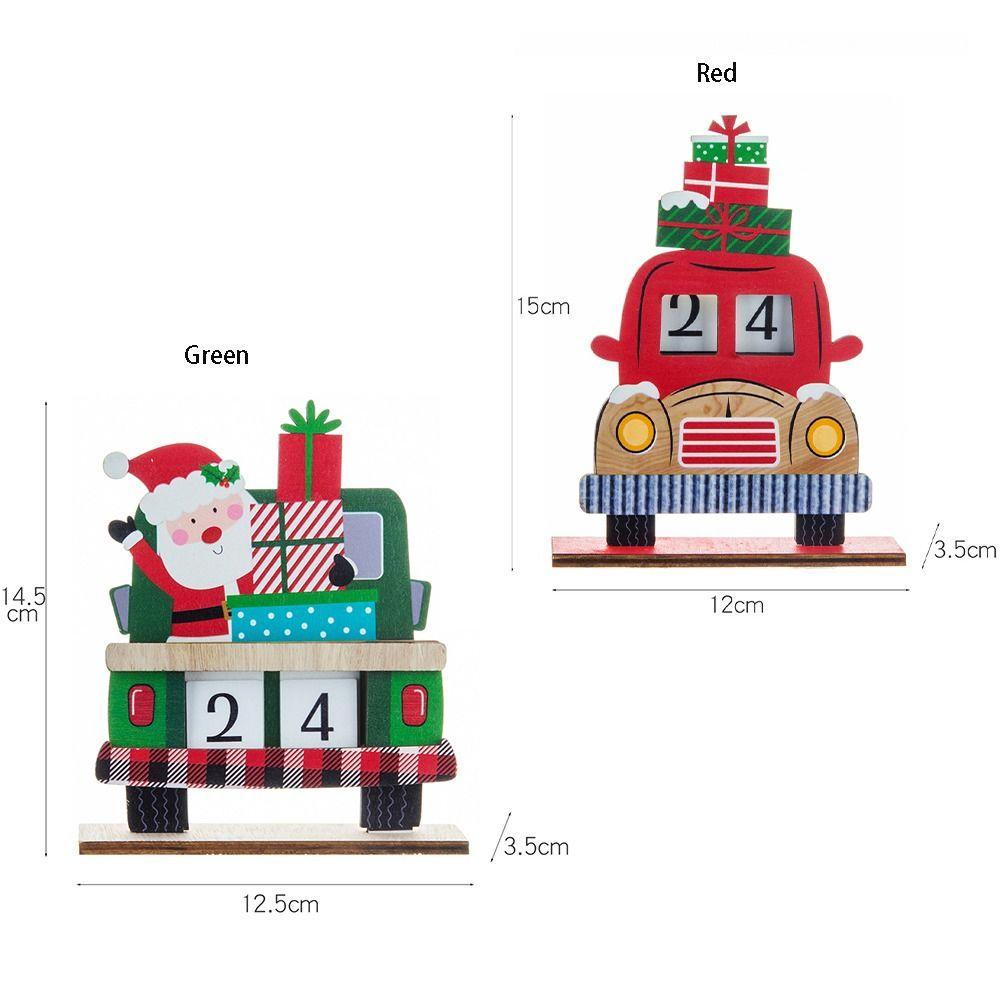 Santa Claus Santa Calendar Ornaments Wooden Car Wooden Ornament Christmas Advent Calendar  Home