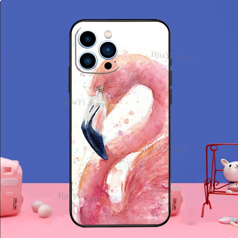 Розовый, красный чехол с изображением фламинго для iPhone Samsung Galaxy Redmi Xiaomi Oppo OnePlus Note SA 7 8 9 10 11 12 13 14 20 21 22 23 53 54 Pro Max Plus Ultra