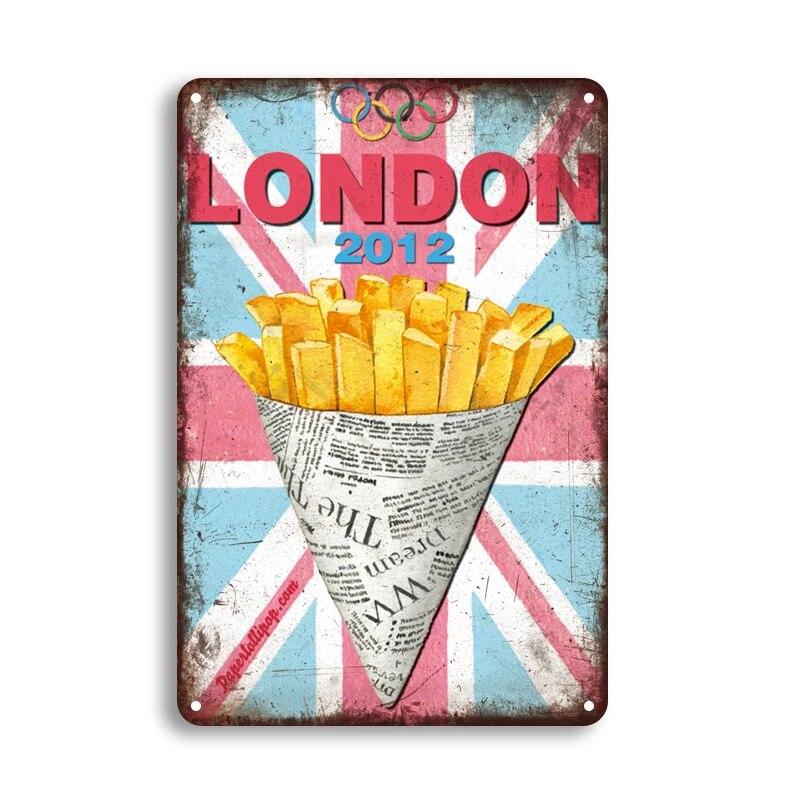 Hot Dogs Burgers Pizza Metal Signs Vintage Posters Kitchen Wall Decoration Tin Sign Bar Home Decor Metal Plaques Art Painting