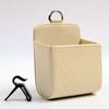 1PC Black Car Storage Bag Suspension Storage Box Leather Storage Box Car Oddments Box Mobile Phone Box Lambskin Texture