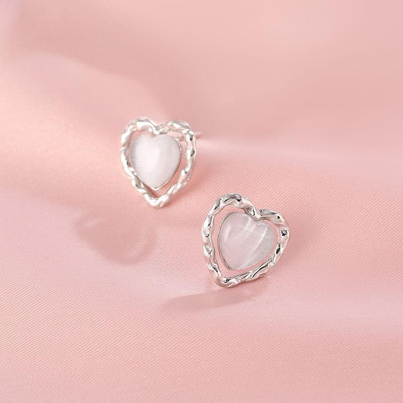 Серьги с белыми камнями Moonlight Love Cat Eye для женщин с нишевым дизайном, высококачественные серьги в холодном стиле