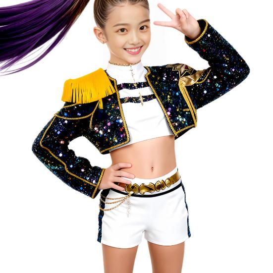 Костюм Охотницы на демонов для девочки, сценический наряд для выступлений, косплей на Хэллоуин, сценический наряд для комфорта, красочный танцевальный ансамбль