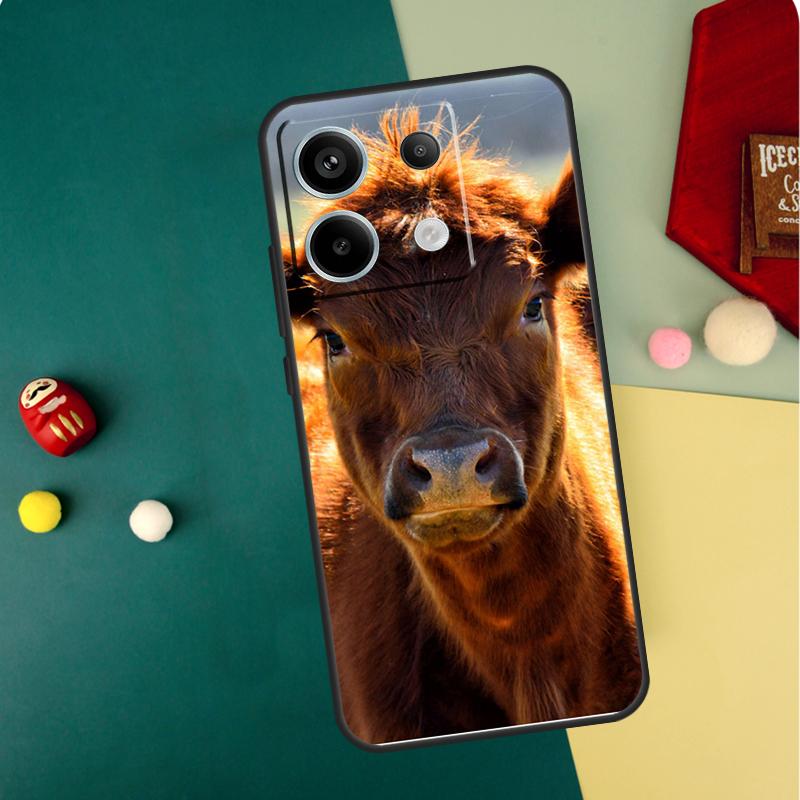 Забавный чехол с мордочкой коровы для Xiaomi Redmi Note 13 Pro 14 12 11 10 15 Pro Plus Redmi 15 14C 13C 10C 12C 15C Funda