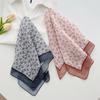 Spring and summer Japanese floral square scarves are fresh, breathable, soft, literary and decorative small silk scarves, retro and versatile 