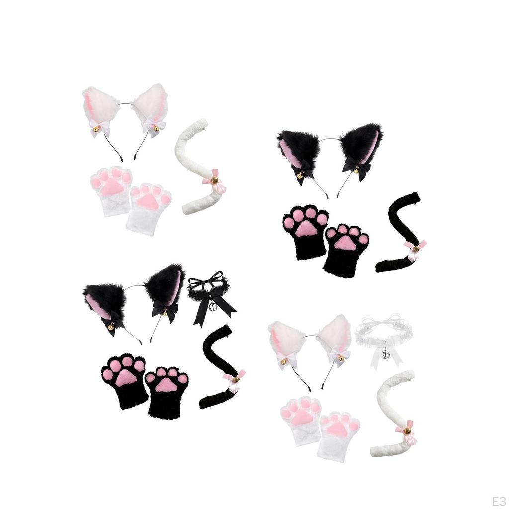 Кошачьи уши, хвост и лапы, уши животных, длинные для взрослых и детей, сценическое представление