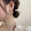 1Pair Vintage Elegant Bow Earrings Temperament Statement Earrings Gifts
