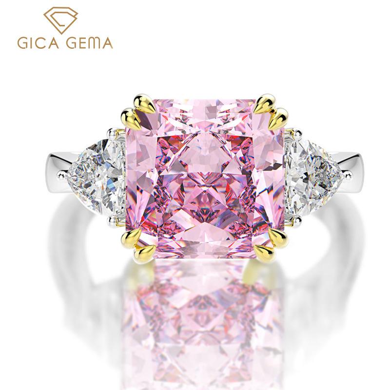 Gica Gema 100% 925 Sterling Silver Zircon Gemstone Wedding Engagement Ring For Women Fine Jewelry Gifts