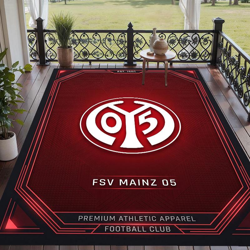 Soft Floor Carpet Mainz FC Pattern Area Rug Decorative Mat For Home Room Decoration