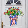 Independence Day Wreath Patriotic American for Front Door Wall Hanging Ornament Outdoor