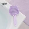 Hollow Structure Hairbrush Cat Ear Self Cleaning Hair Brush for Women, Vented Styling Faster Blow Drying, Detachable Curved Detangler Round Teeth