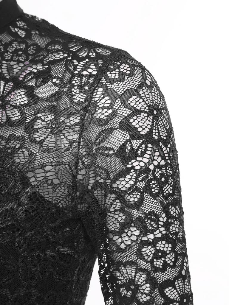 Женское модное трико-платье на одно плечо, кружевное, пэчворк, прозрачная сетка, разрез по низу, танцевальная одежда