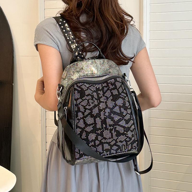 Women's Backpack Rhinestone Leopard Print Outdoor Backpack
