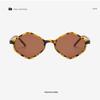 Multicolor Lenses Rhombus Leopard Sunglasses Vintage UV400 Sun Glasses Metal Eyewear  Outdoor