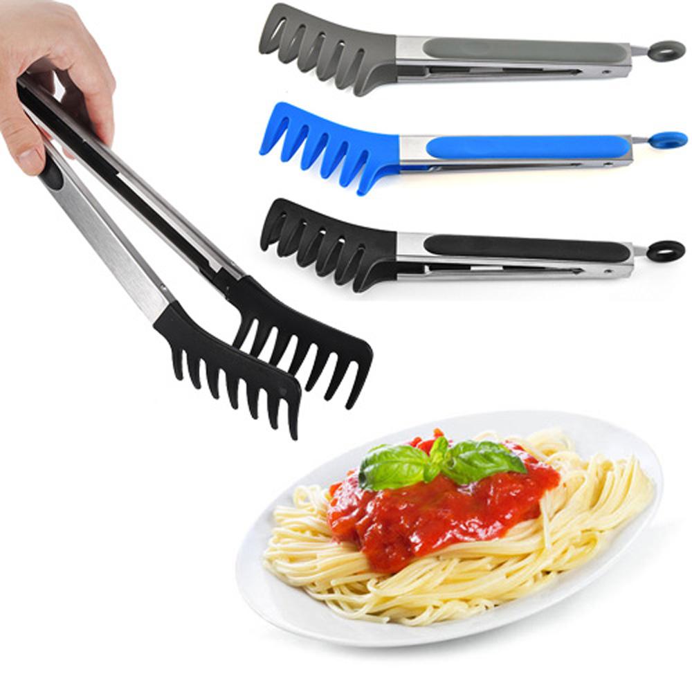 Steel Non-Stick Clamp Snack Bread Barbecue Kitchen Tool Cooking Utensils Spaghetti Clip Noodle Tong