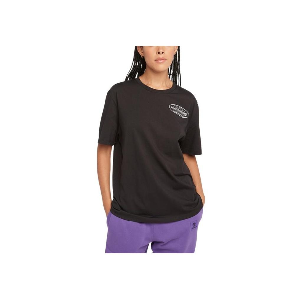 Timberland Повседневная удобная дышащая футболка с коротким рукавом с принтом унисекс топы черного цвета A4195-001