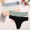 Allofme Women Pure Cotton Panties Sexy Low-Waist Thongs Soft and Breathable G-string M-3XL