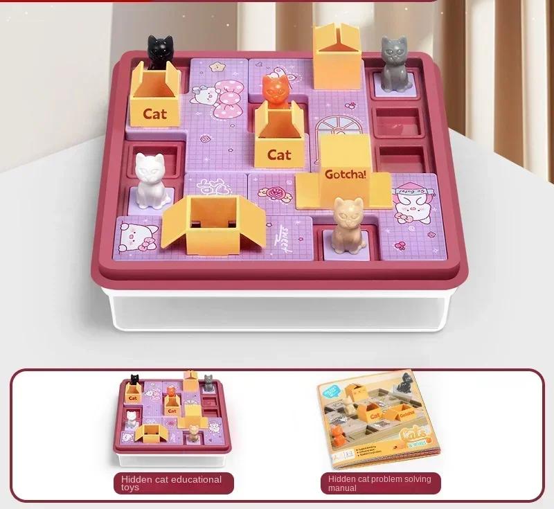 Скрытые Собака Кошка Развивающие Игры Дети Тренировка Логического Мышления Стратегическая Игра Интерактивные Игрушки-Пазлы для Родителей и Детей