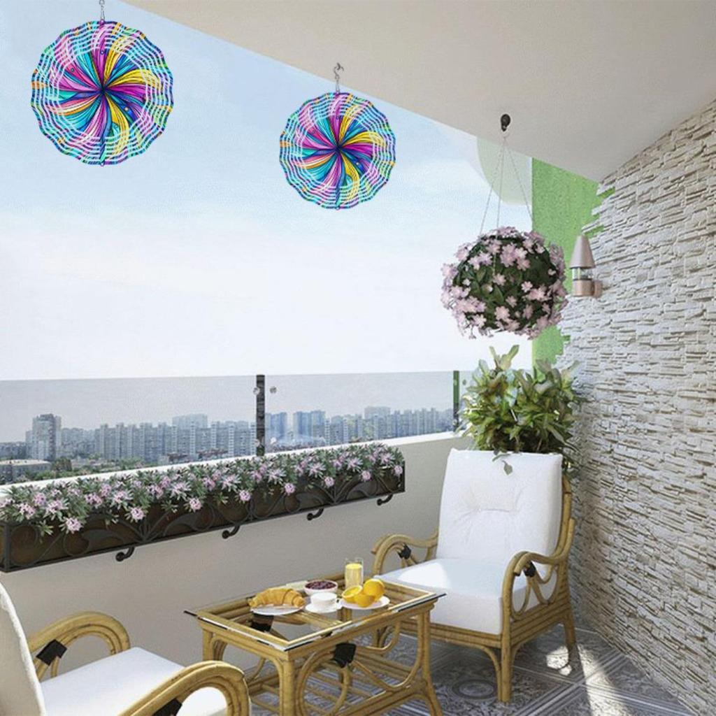 Handcrafted 3D Metal Wind Chime Mandala Floral Birds Design Outdoor Garden Patio Balcony Decor No Electricity Needed Weather Resistant