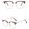 New Men's and Women's Anti-Blue Light Fashion Personality Retro Artistic Classic Large Frame Half Frame Plain Glasses Plain Face Small Photo