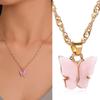 Elegant Butterfly Acrylic Pendant Necklace Sweet Stylish Jewelry Accessory for Women Trendy Gifts Ideas Casual Wear