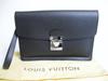 Authentic Taiga Ardoise Leather Clutch Bag Document Case Veraiya #478 Refurbished