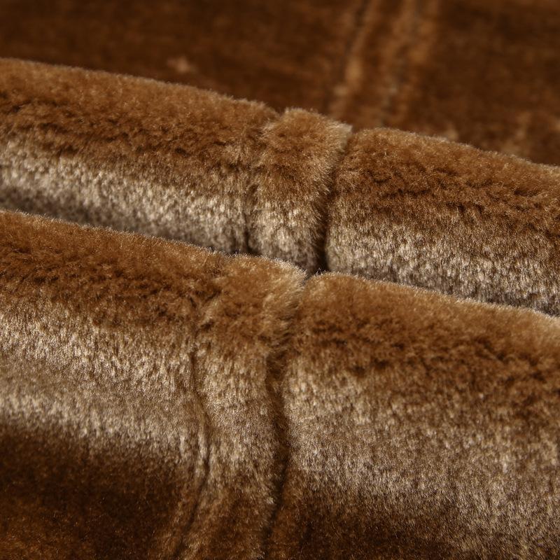 Мужская бархатная кожаная куртка с лацканами и меховой вставкой из бархата и утолщения